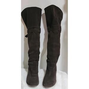 ALBERTO FERMANI Women's Brown Suede Over Knee High Boots Size 36/5.5